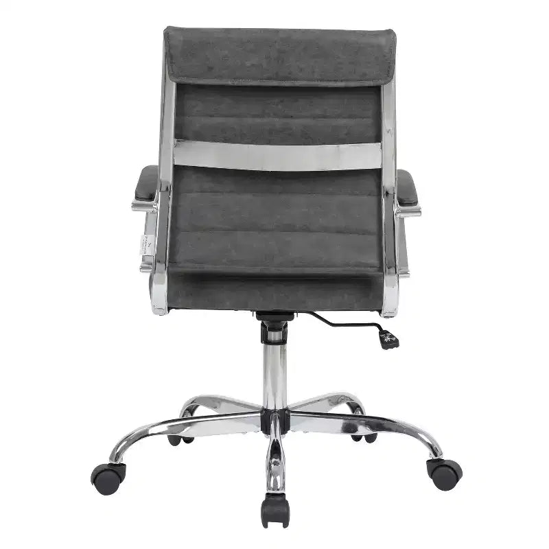 HomeStock 38.6 in.H Fixed Height Black Faux Leather Seat Material with Casters/Wheels Office Chairs