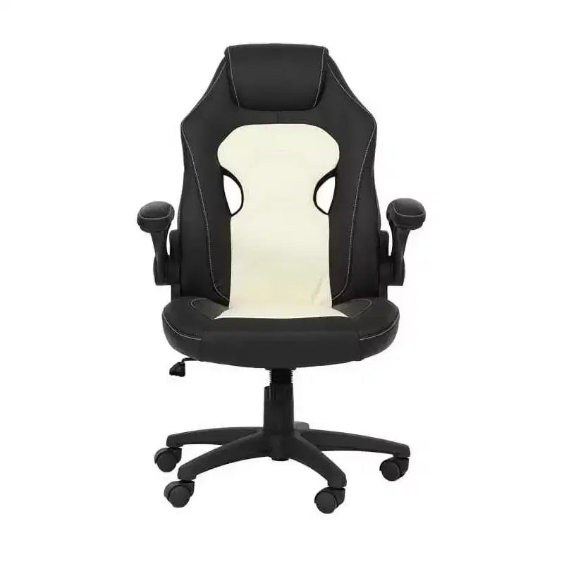 HomeStock 41 in.H Adjustable Height Black Faux Leather Seat Material with Swivels Office Chairs