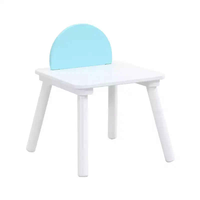 Whisen Kids Table and Chair Set High-Quality Wood Hidden Storage Mesh Bag Multi-Functional for Indoor/Outdoor Use - White