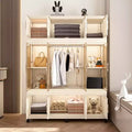 Whisen Wardrobe Closet Storage Organizer Clothes Dresser 9 Magnetic Doors-9 Cubes & 1 Hanging Rod 6 pcs Hangers