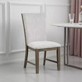 Royal Hampton Side Dining Chair Set of 2 Oak Brown Wood Gray Fabric and Foam