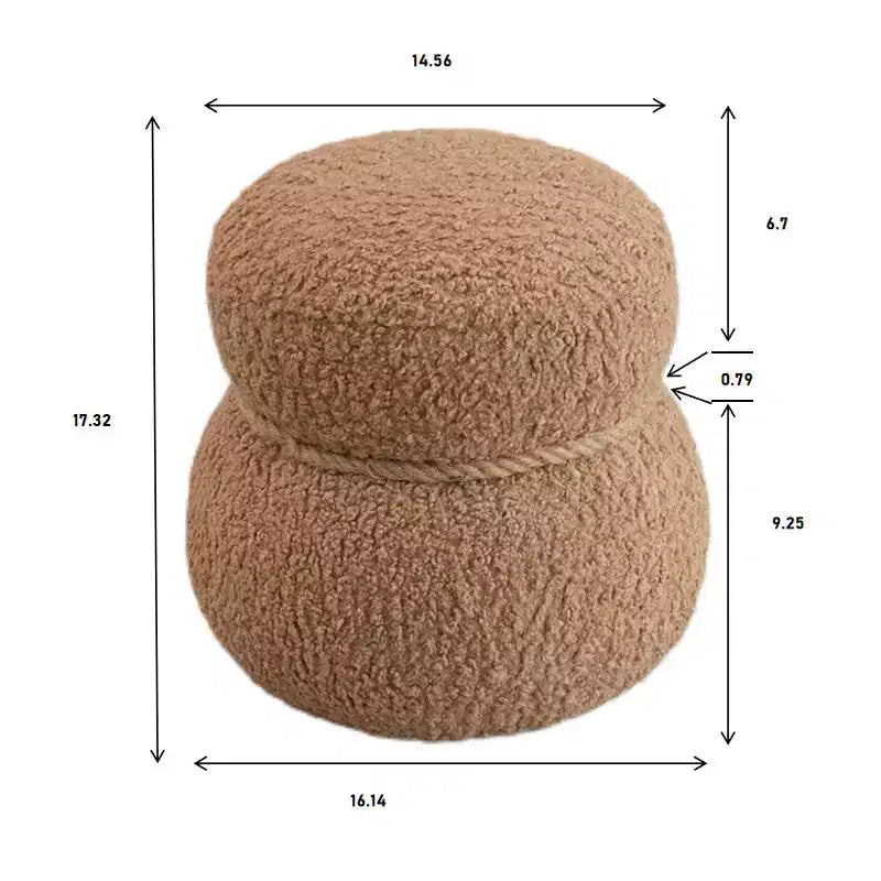 GDFStudio Brielle Modern Broadcloth Pleat Snowman Stool