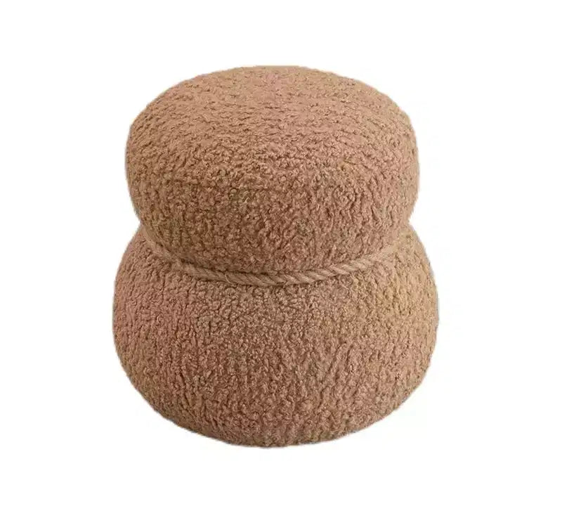 GDFStudio Brielle Modern Broadcloth Pleat Snowman Stool