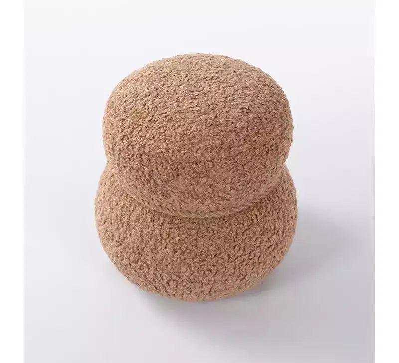 GDFStudio Brielle Modern Broadcloth Pleat Snowman Stool