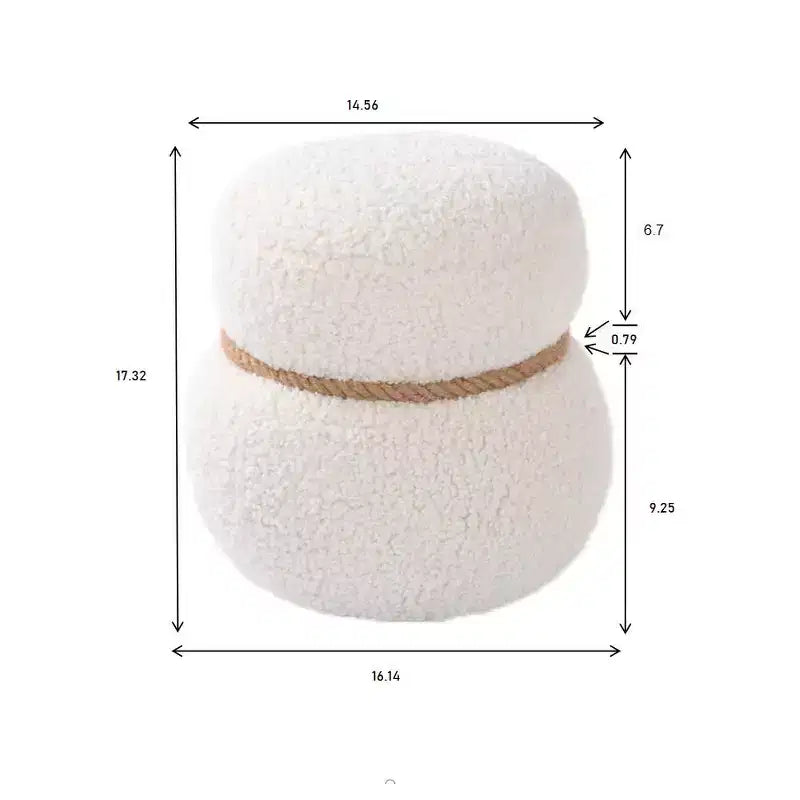 GDFStudio Brielle Modern Broadcloth Pleat Snowman Stool