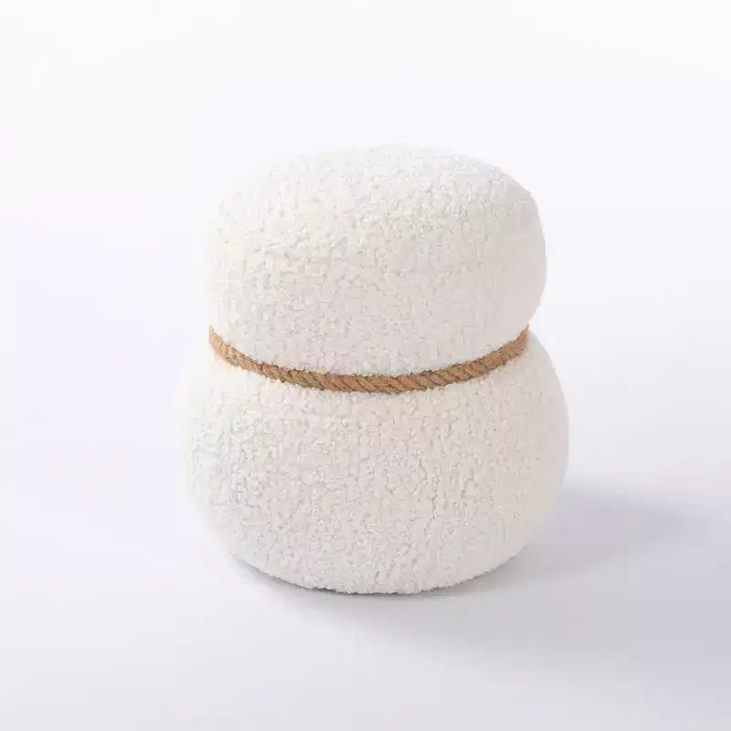 GDFStudio Brielle Modern Broadcloth Pleat Snowman Stool