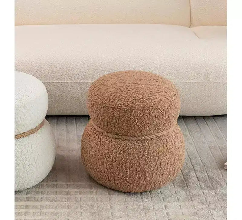 GDFStudio Brielle Modern Broadcloth Pleat Snowman Stool