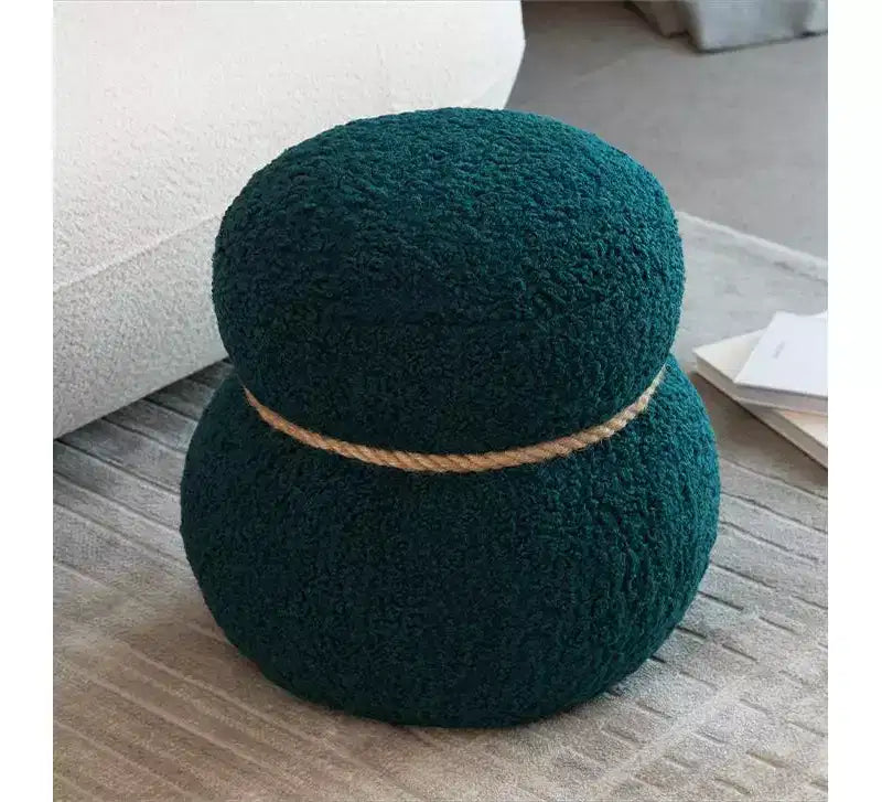 GDFStudio Brielle Modern Broadcloth Pleat Snowman Stool