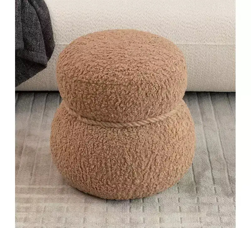GDFStudio Brielle Modern Broadcloth Pleat Snowman Stool