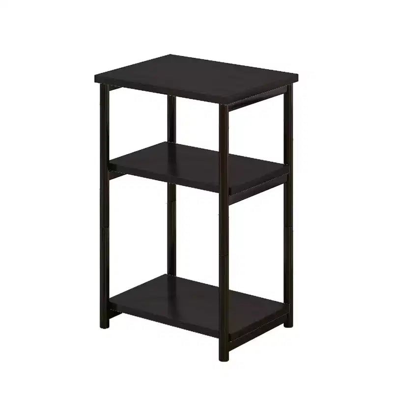 3 Tier Rustic Side Table for Small Spaces Small Wood Farmhouse End Table with Storage Shelves Slim Nightstand for Bedroom Living Room Office