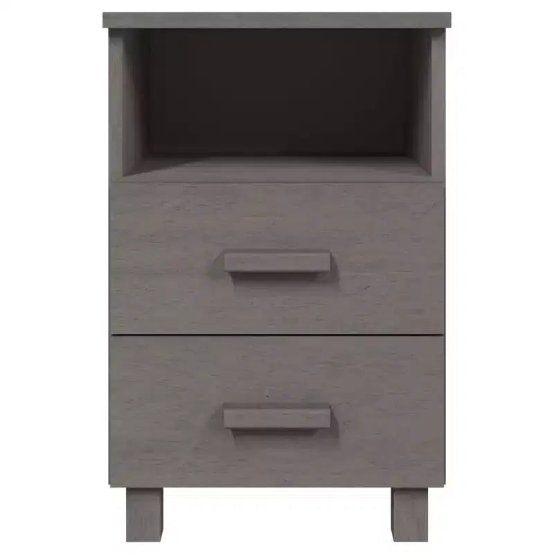 Bedside Cabinet Light Grey Solid Pinewood Medium Bedside Cabinet