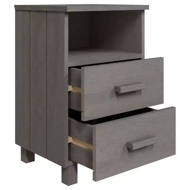 Bedside Cabinet Light Grey Solid Pinewood Medium Bedside Cabinet