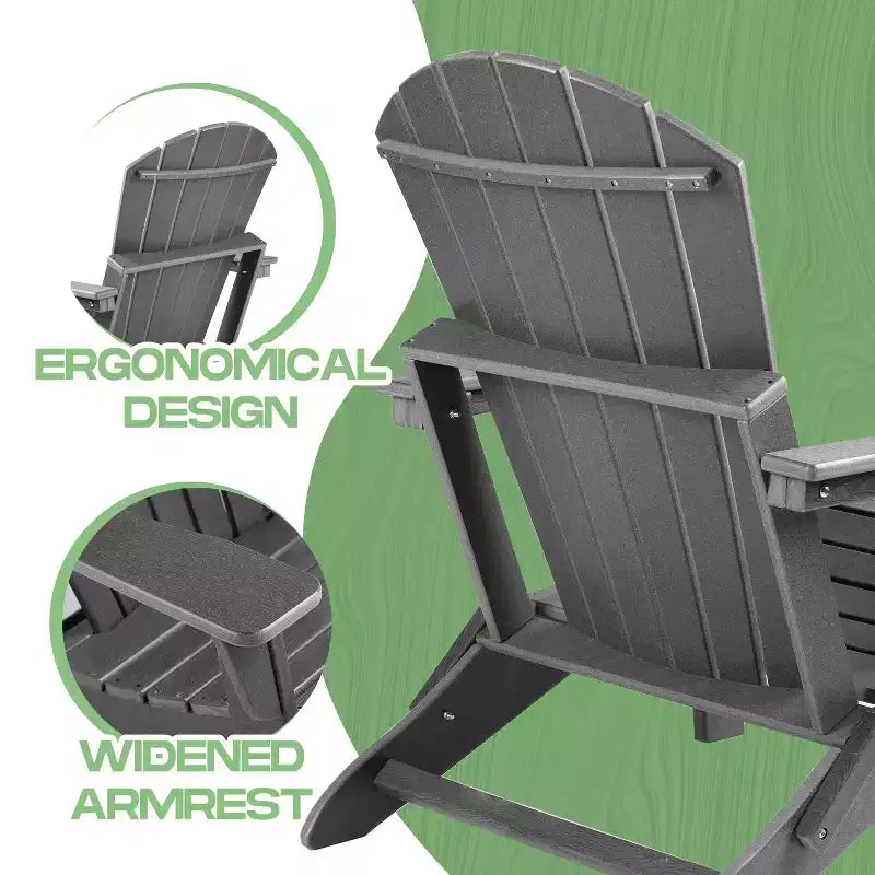 Folding Chair Ultimate Comfort Weather Resistant Outdoor Fire Pit Chair for Patio Porch Deck Garden