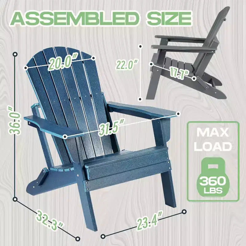Folding Chair Ultimate Comfort Weather Resistant Outdoor Fire Pit Chair for Patio Porch Deck Garden
