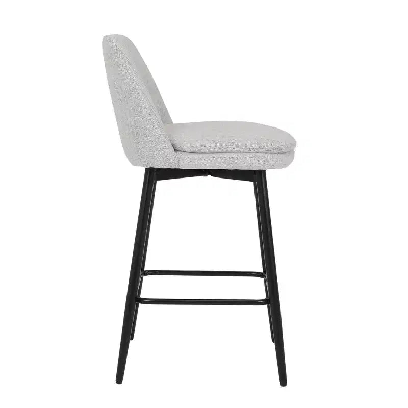 Homy Casa Set of 2 Counter Height Swivel Bar Stools with Upholstered Seats 25.6 Seat Height