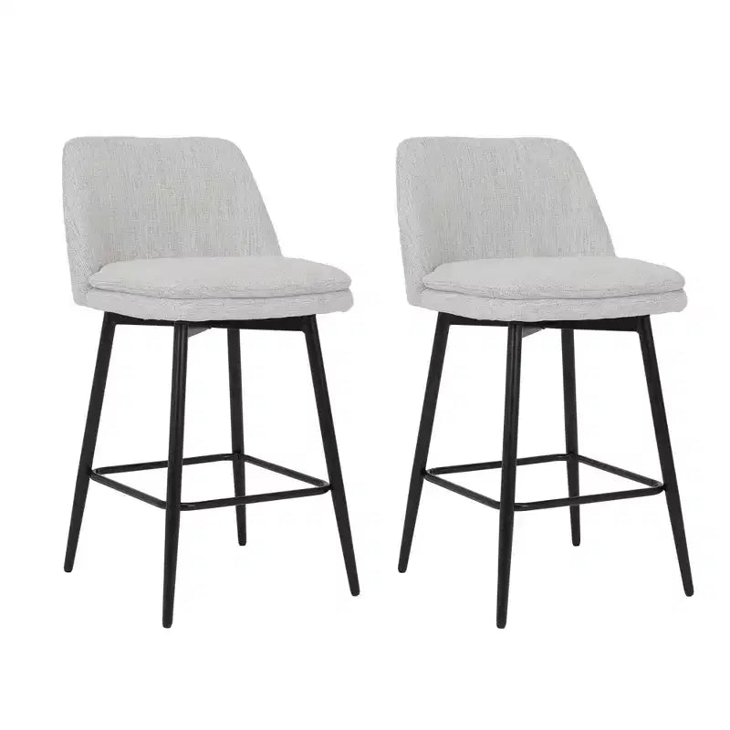 Homy Casa Set of 2 Counter Height Swivel Bar Stools with Upholstered Seats 25.6 Seat Height