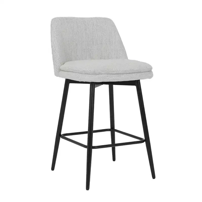 Homy Casa Set of 2 Counter Height Swivel Bar Stools with Upholstered Seats 25.6 Seat Height