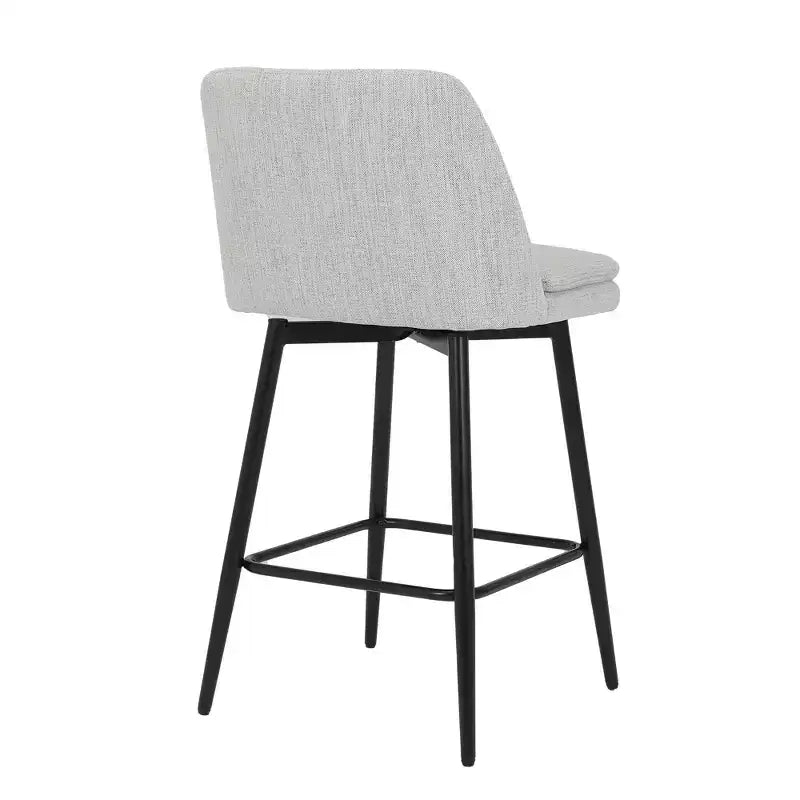 Homy Casa Set of 2 Counter Height Swivel Bar Stools with Upholstered Seats 25.6 Seat Height