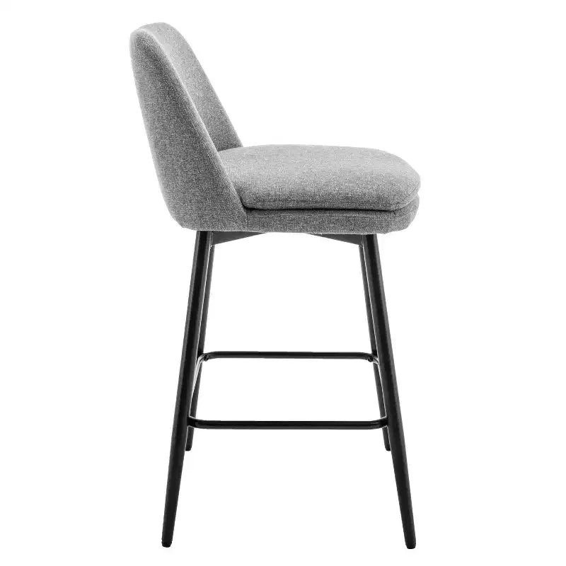 Homy Casa Set of 2 Counter Height Swivel Bar Stools with Upholstered Seats 25.6 Seat Height