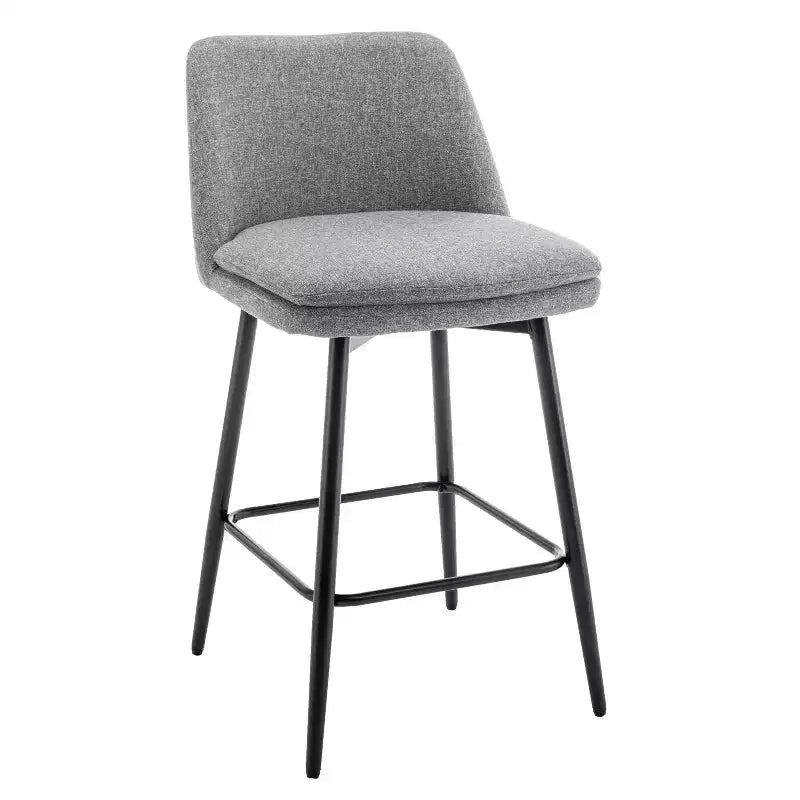 Homy Casa Set of 2 Counter Height Swivel Bar Stools with Upholstered Seats 25.6 Seat Height