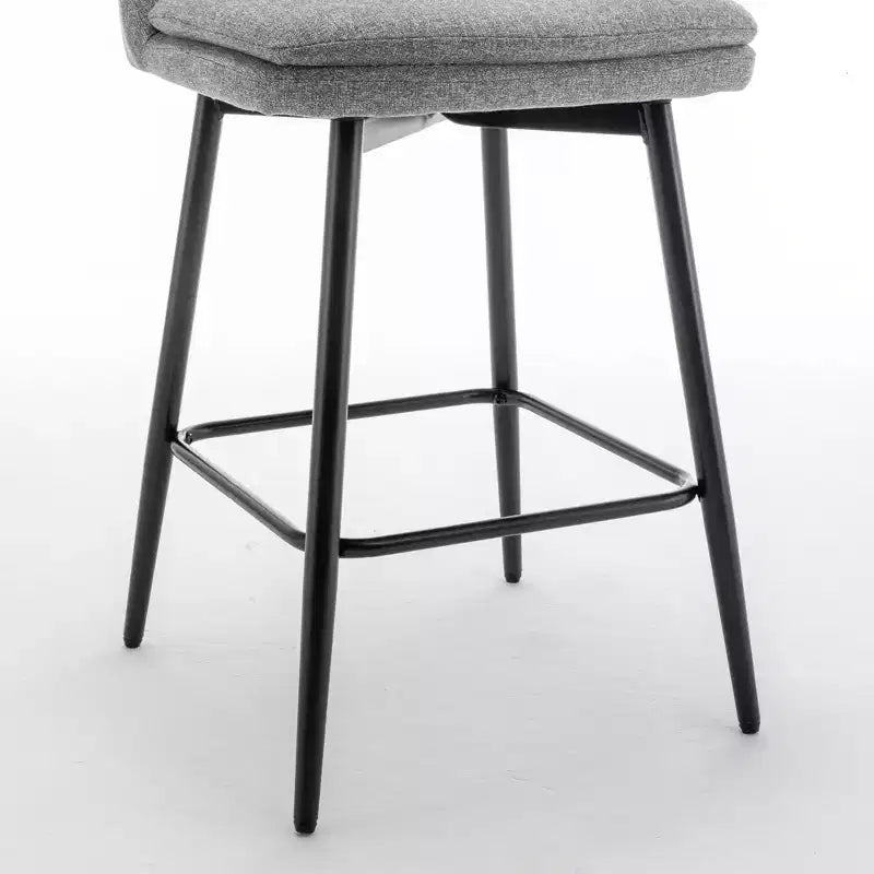 Homy Casa Set of 2 Counter Height Swivel Bar Stools with Upholstered Seats 25.6 Seat Height
