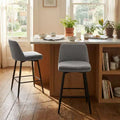 Homy Casa Set of 2 Counter Height Swivel Bar Stools with Upholstered Seats 25.6 Seat Height