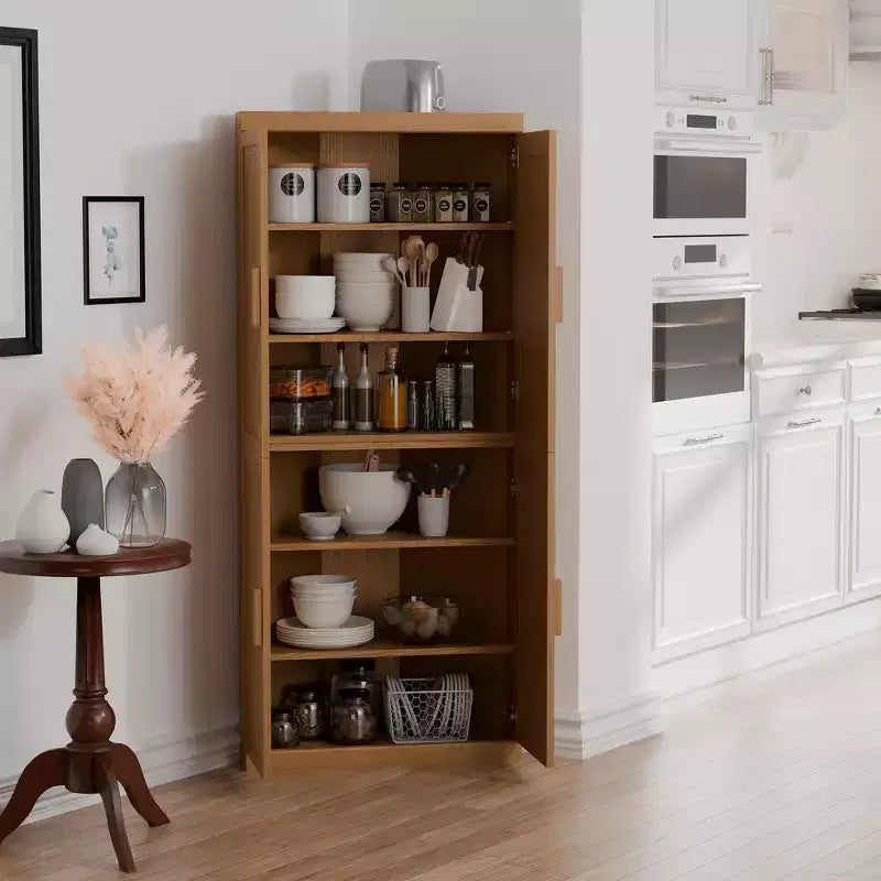 MAYEERTY Modern 4 Doors Utility Storage Cabinets Efficient Storage for Living Room Dining Room Bedroom Beige 2 Piece