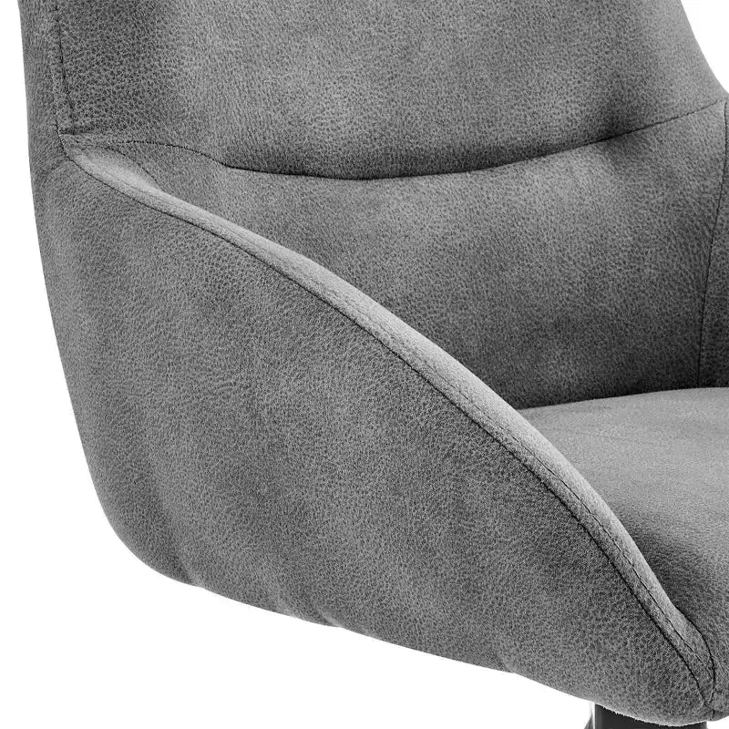 30" Odessa Barstool with Fabric Finish Black/Charcoal - Armen Living: Matte Metal Frame Square Back