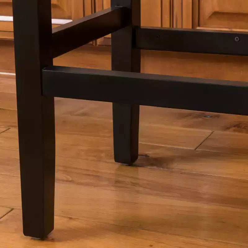 Set of 2 Lissette Counter Height Barstools Brown - Christopher Knight Home: Bonded Leather Bronze Studs Rubberwood Frame