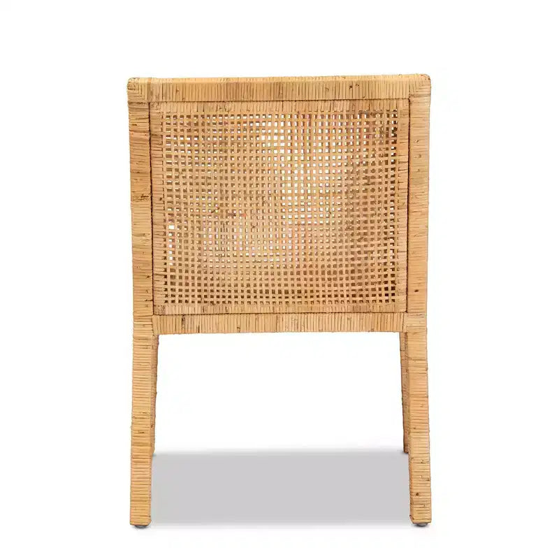 Karis Wood and Rattan Armchair Natural/White - bali & pari