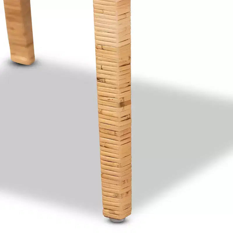 Karis Wood and Rattan Armchair Natural/White - bali & pari