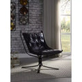 30" Carney Grain Leather Accent Chair Vintage Blue - Acme Furniture: Metal Frame No Assembly 60 Day Warranty