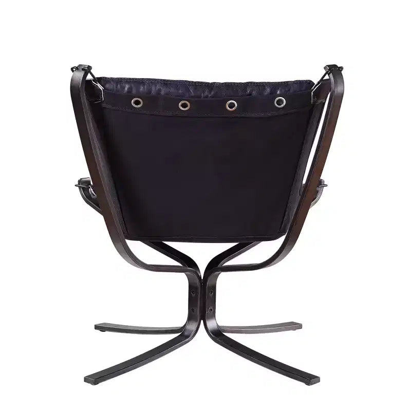 30" Carney Grain Leather Accent Chair Vintage Blue - Acme Furniture: Metal Frame No Assembly 60 Day Warranty