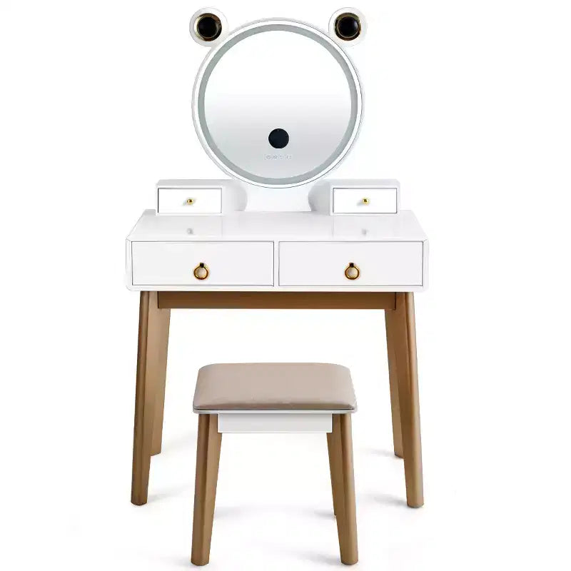 Costway Vanity Dressing Table Set Touch Screen Dimming Mirror