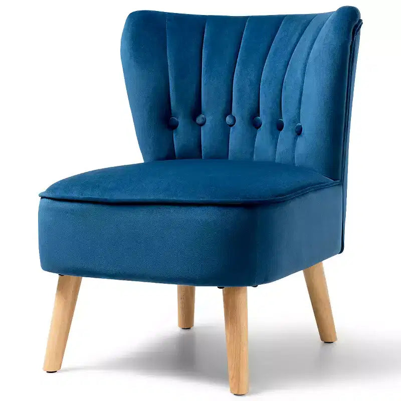 Costway Armless Accent Chair Tufted Velvet Leisure Chair Single Sofa Upholstered BlueGreenPink