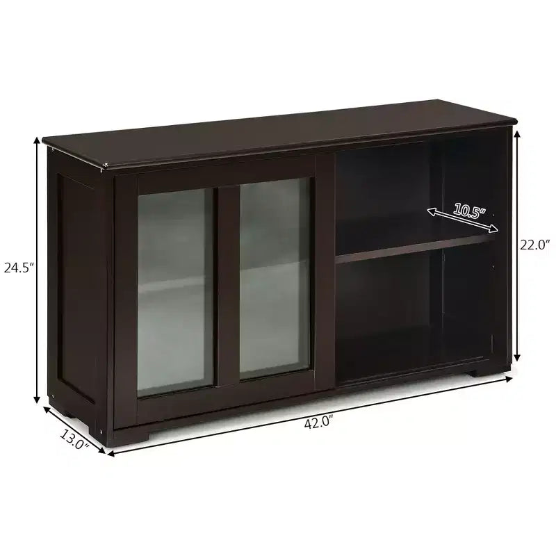 Costway Kitchen Storage Cabinet Sideboard Buffet Cupboard w/ Sliding Door