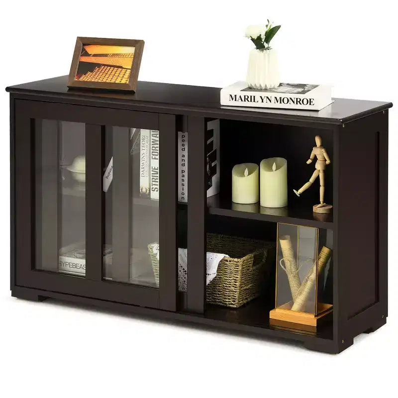 Costway Kitchen Storage Cabinet Sideboard Buffet Cupboard w/ Sliding Door