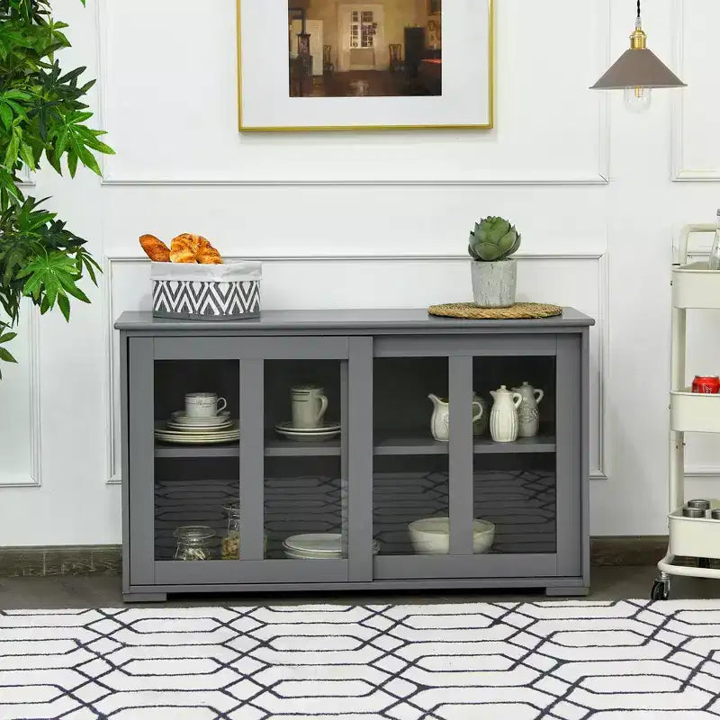 Costway Kitchen Storage Cabinet Sideboard Buffet Cupboard w/ Sliding Door