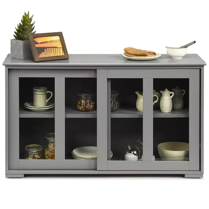Costway Kitchen Storage Cabinet Sideboard Buffet Cupboard w/ Sliding Door
