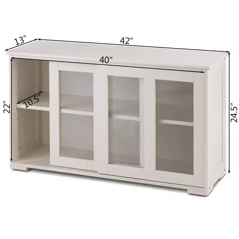 Costway Kitchen Storage Cabinet Sideboard Buffet Cupboard w/ Sliding Door