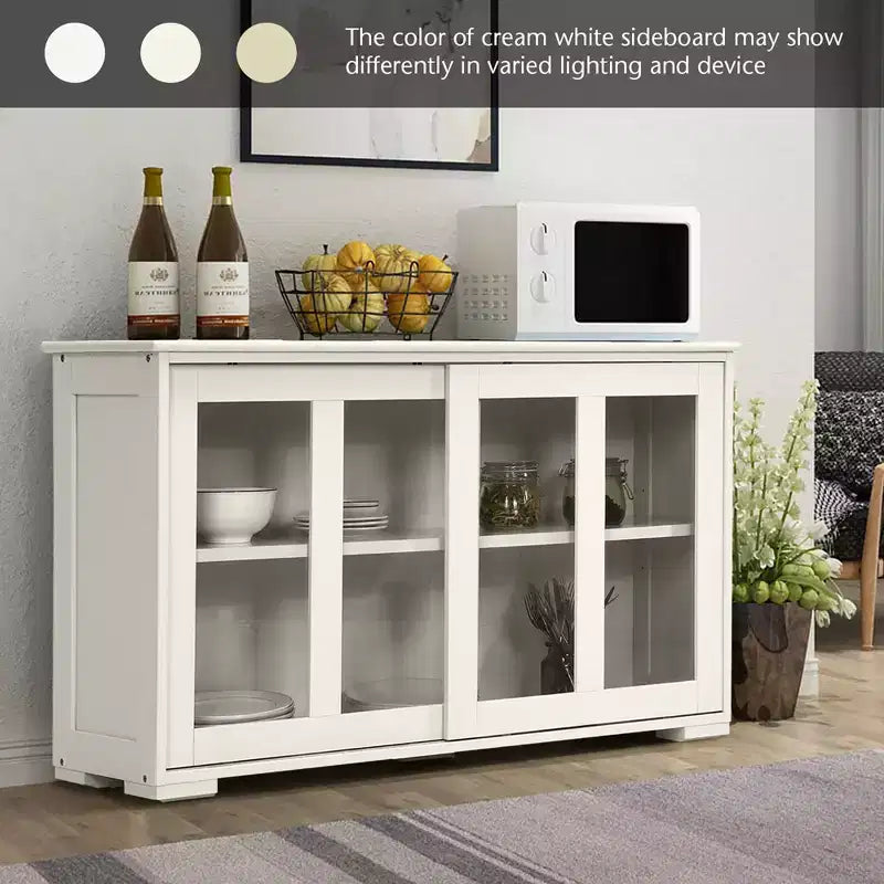 Costway Kitchen Storage Cabinet Sideboard Buffet Cupboard w/ Sliding Door