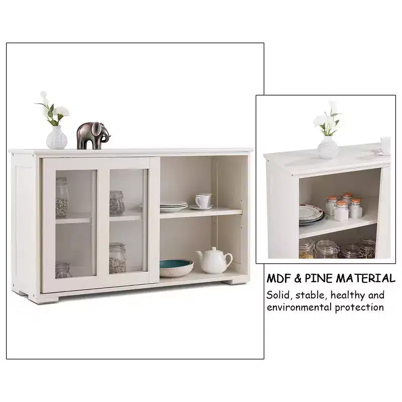 Costway Kitchen Storage Cabinet Sideboard Buffet Cupboard w/ Sliding Door