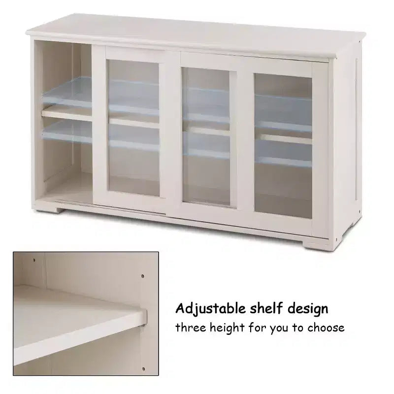 Costway Kitchen Storage Cabinet Sideboard Buffet Cupboard w/ Sliding Door