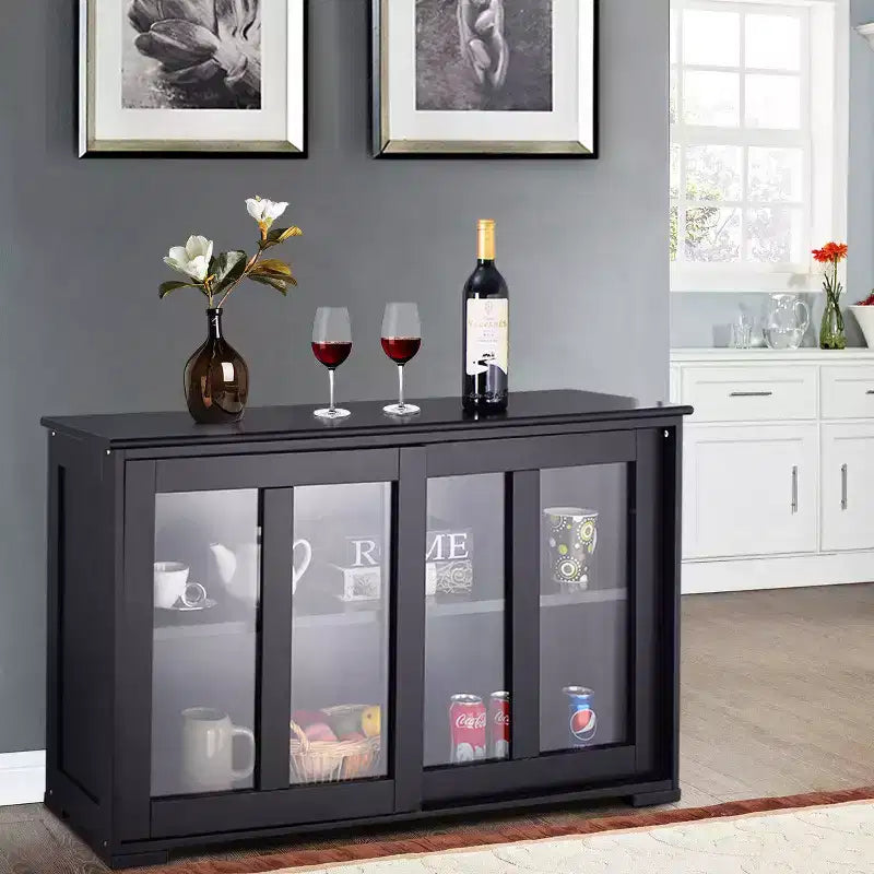 Costway Kitchen Storage Cabinet Sideboard Buffet Cupboard w/ Sliding Door