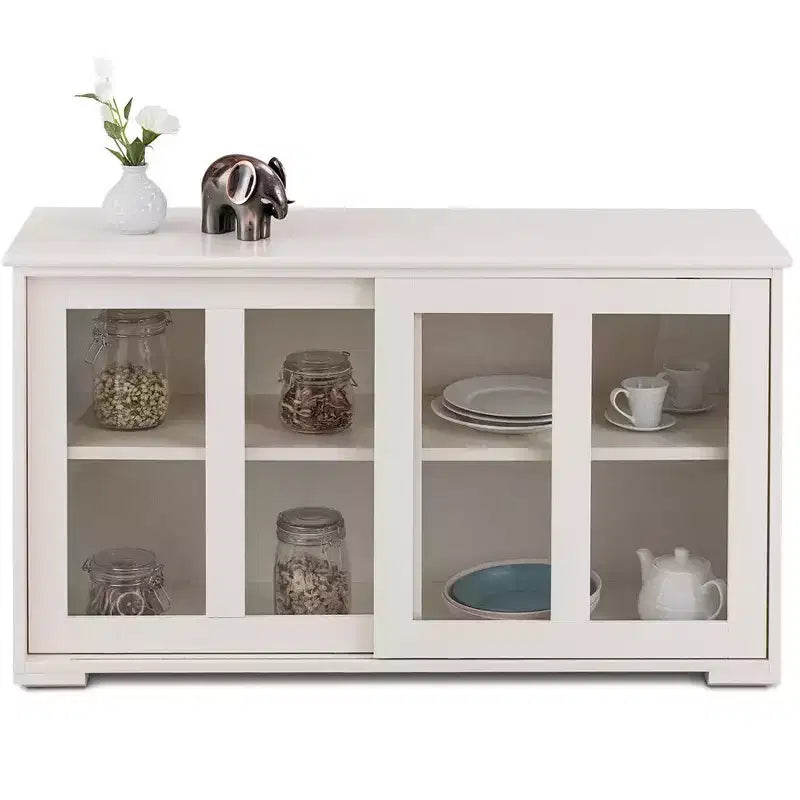 Costway Kitchen Storage Cabinet Sideboard Buffet Cupboard w/ Sliding Door