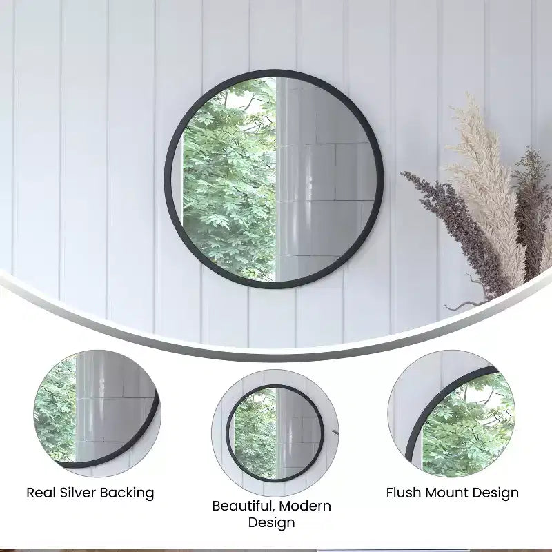 Merrick Lane Accent Wall Mirror with Metal Frame for Bathroom Vanity Entryway Dining Room & Living Room