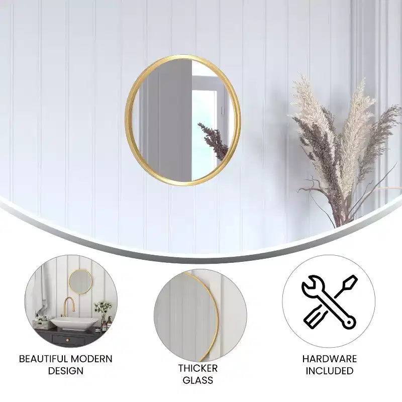 Merrick Lane Accent Wall Mirror with Metal Frame for Bathroom Vanity Entryway Dining Room & Living Room