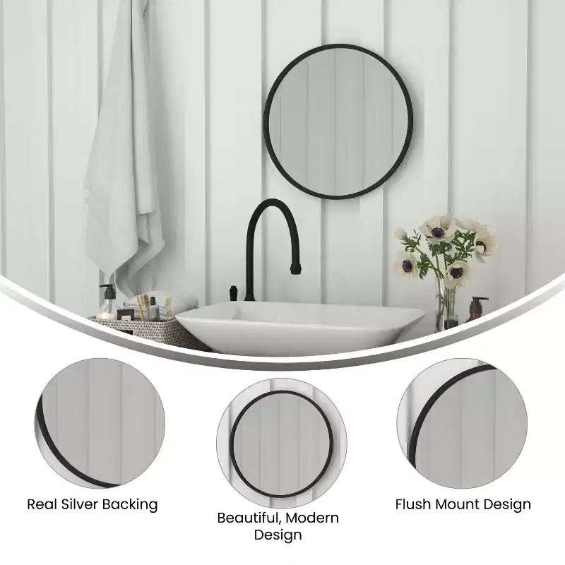 Merrick Lane Accent Wall Mirror with Metal Frame for Bathroom Vanity Entryway Dining Room & Living Room